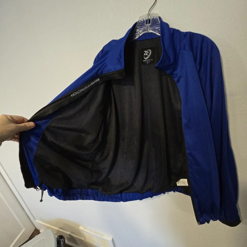 Zero‎ Restriction Blue Full Zip Jacket Men's M 100% Polyester Reflective Trim